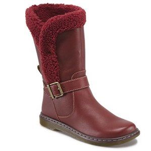 Dr. Martens doc Brielle red leather bootie boot